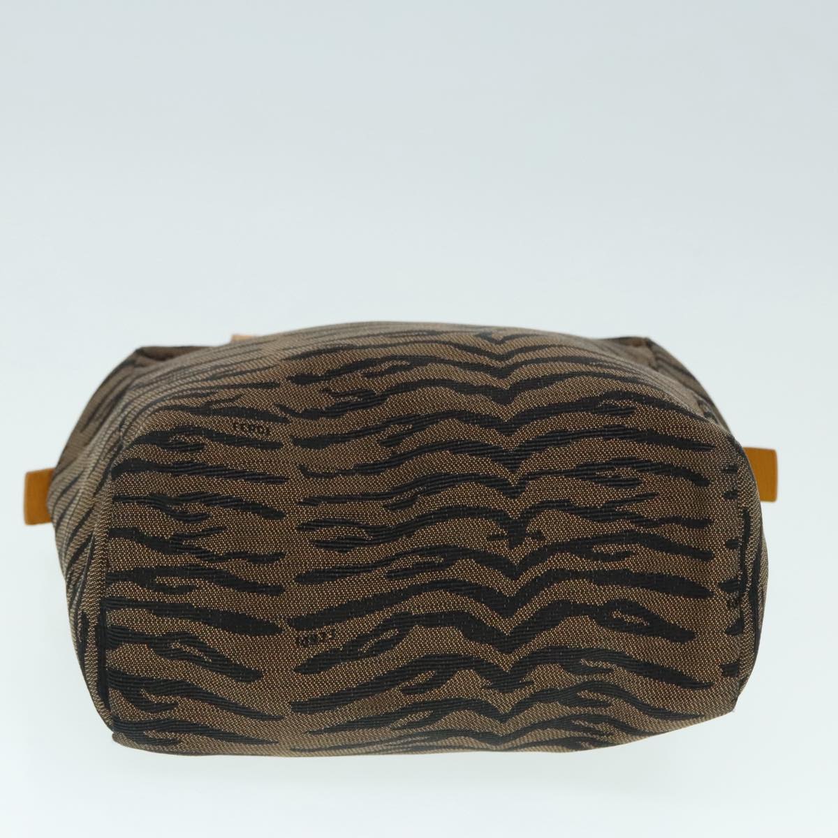 FENDI Hand Bag Canvas Brown Silver yk15027