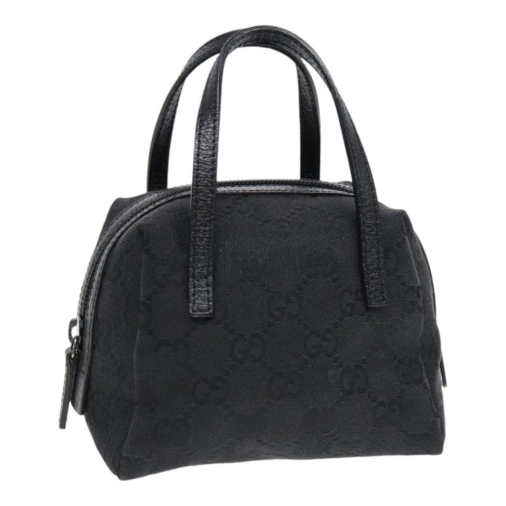 GUCCI GG Canvas Mini Hand Bag Black Silver 124541 yk15028