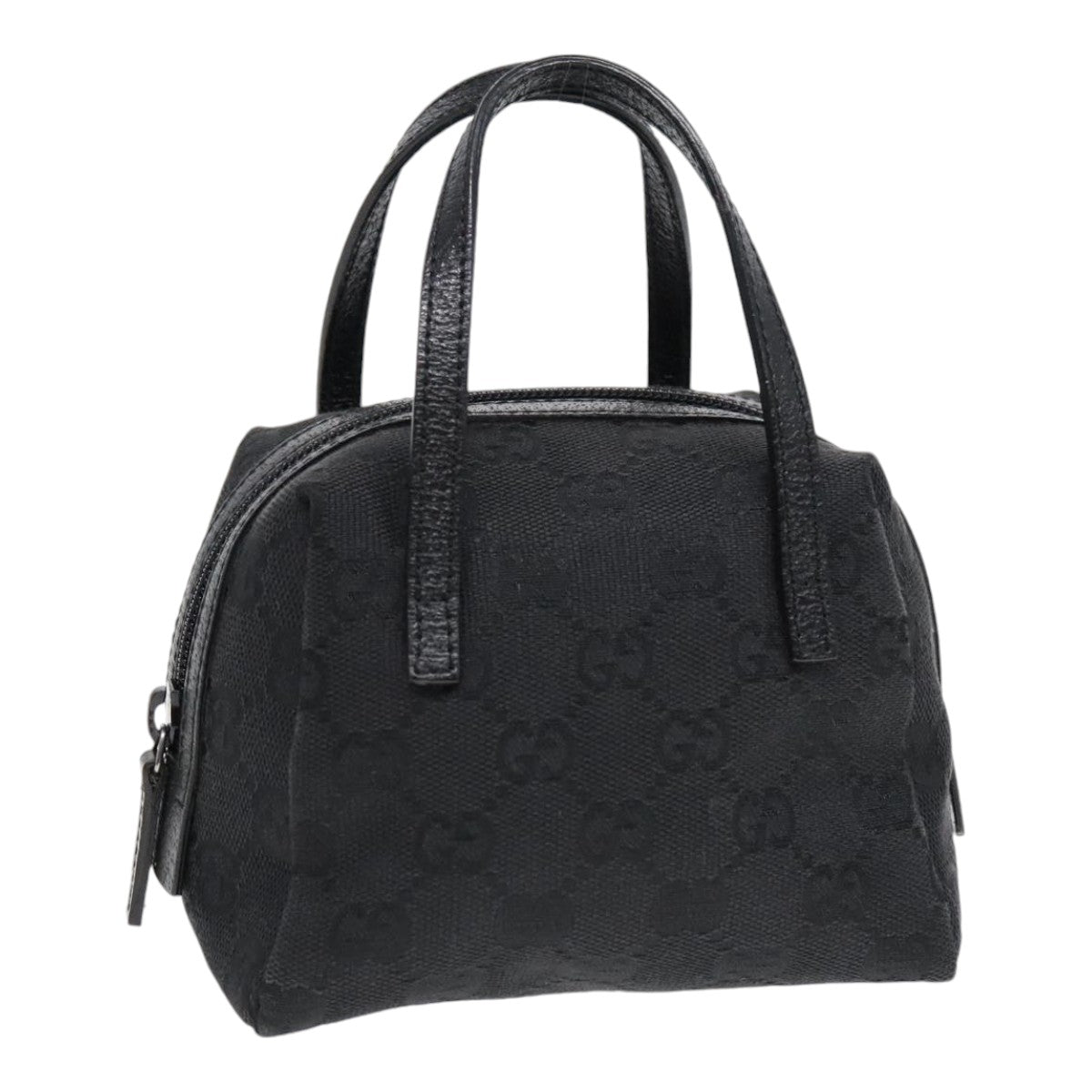 GUCCI GG Canvas Mini Hand Bag Black Silver 124541 yk15028