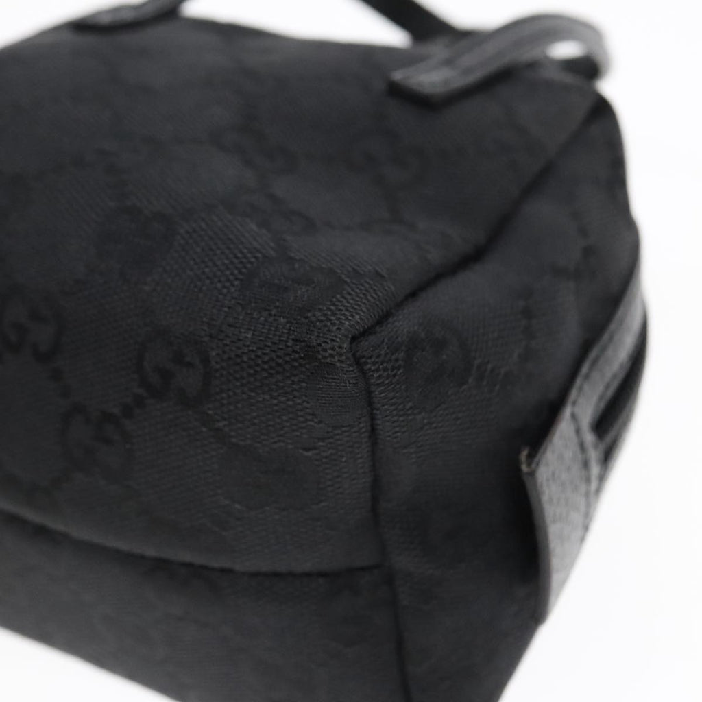 GUCCI GG Canvas Mini Hand Bag Black Silver 124541 yk15028