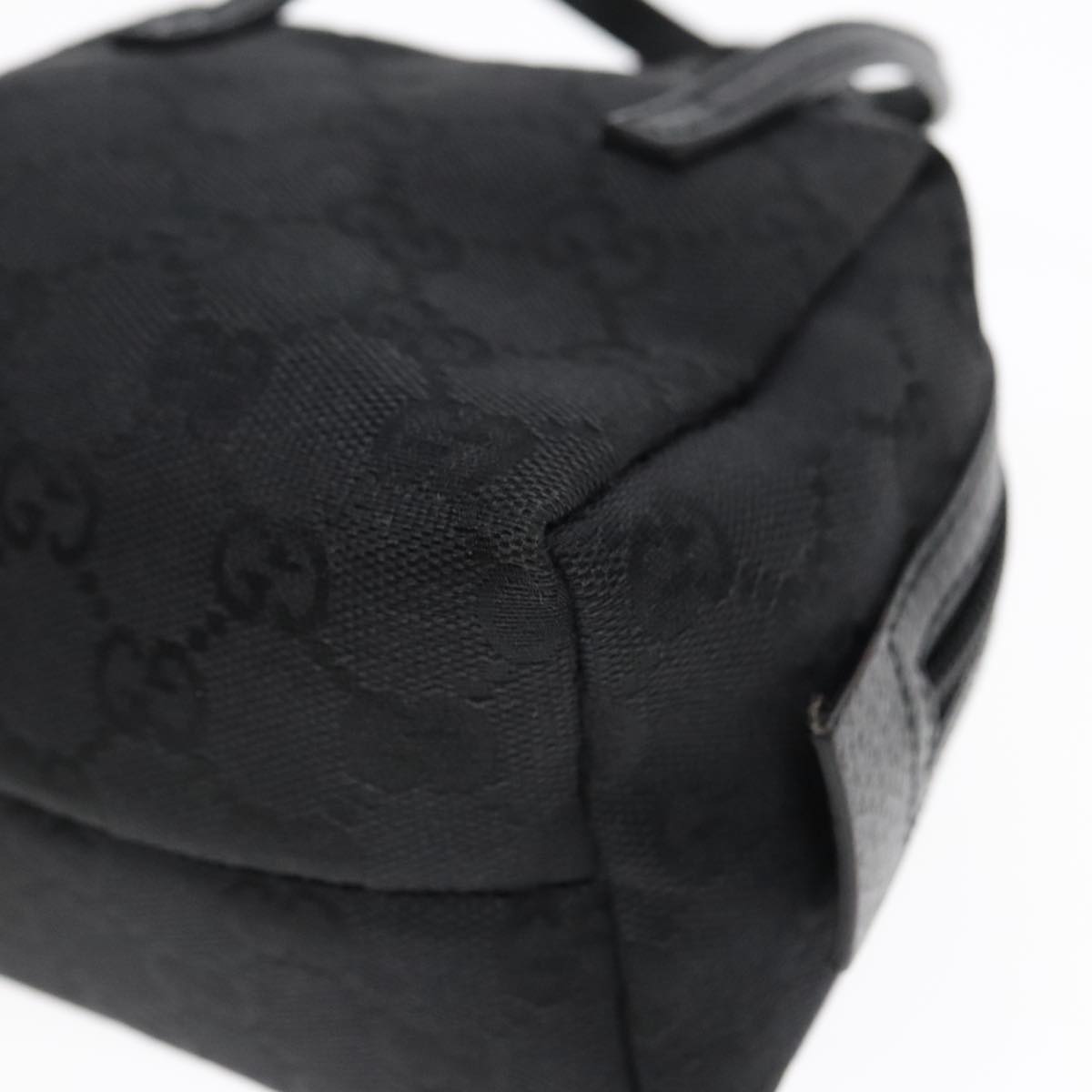 GUCCI GG Canvas Mini Hand Bag Black Silver 124541 yk15028