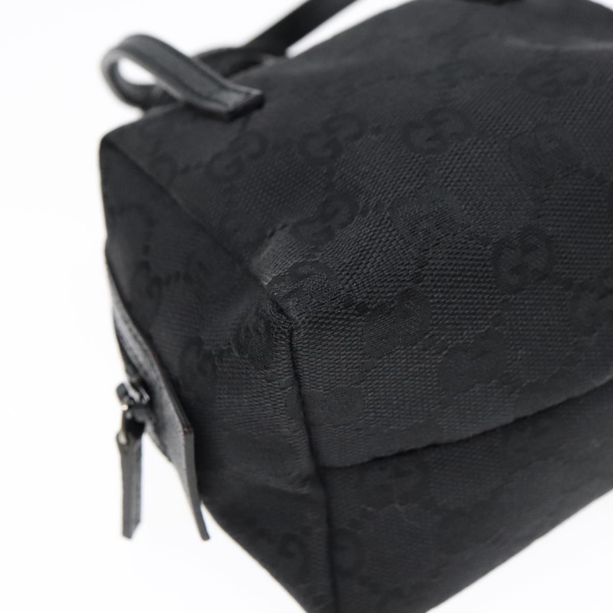 GUCCI GG Canvas Mini Hand Bag Black Silver 124541 yk15028