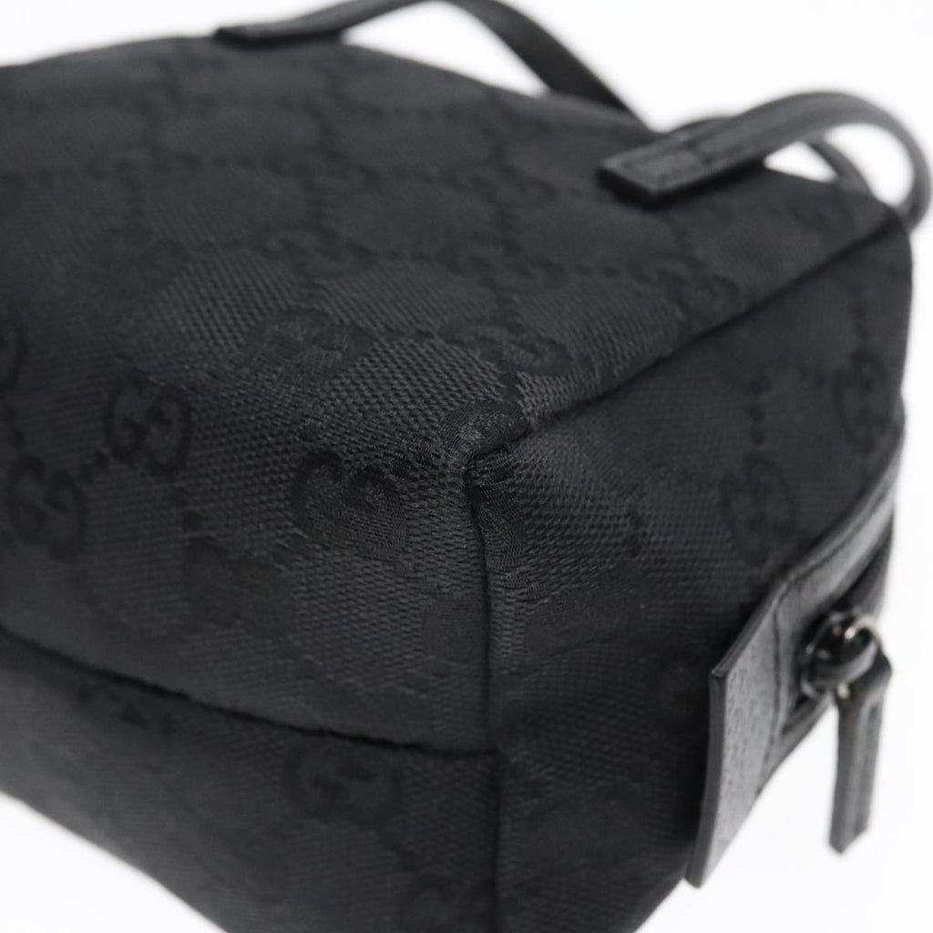 GUCCI GG Canvas Mini Hand Bag Black Silver 124541 yk15028