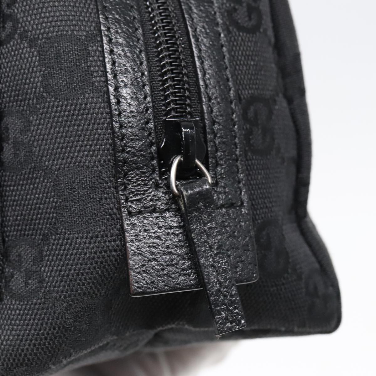 GUCCI GG Canvas Mini Hand Bag Black Silver 124541 yk15028