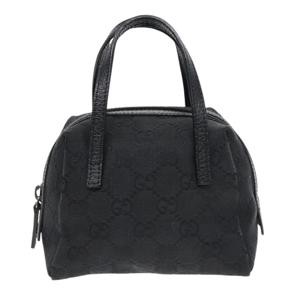 GUCCI GG Canvas Mini Hand Bag Black Silver 124541 yk15028