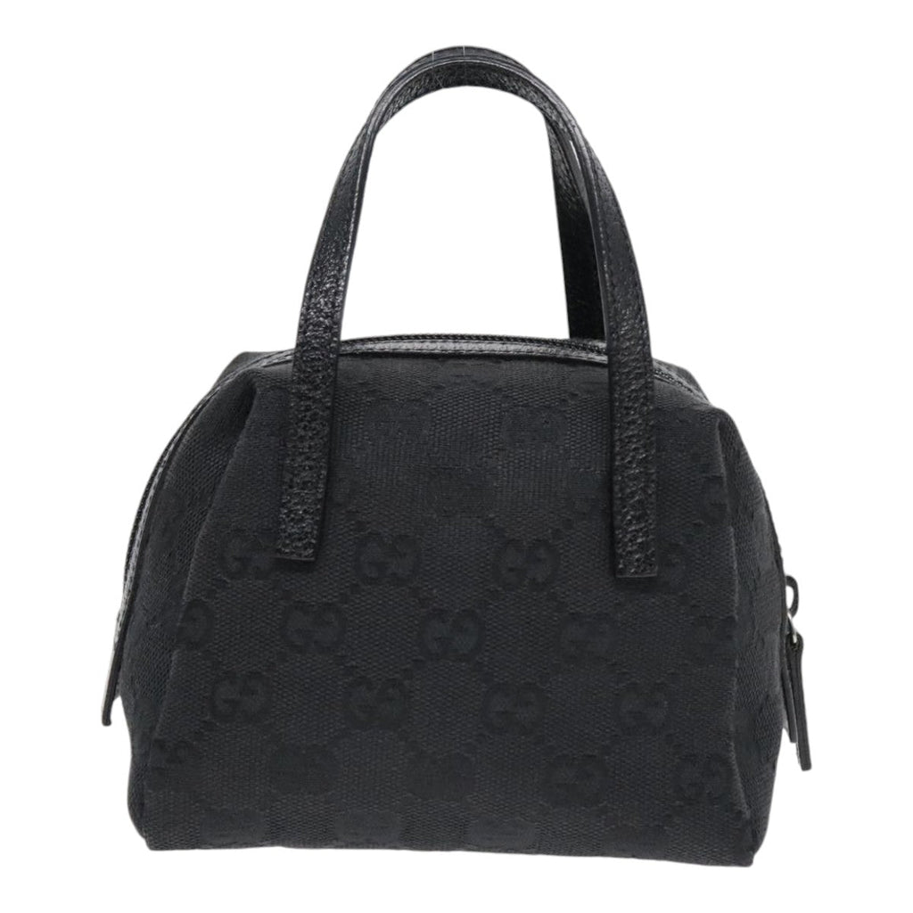 GUCCI GG Canvas Mini Hand Bag Black Silver 124541 yk15028
