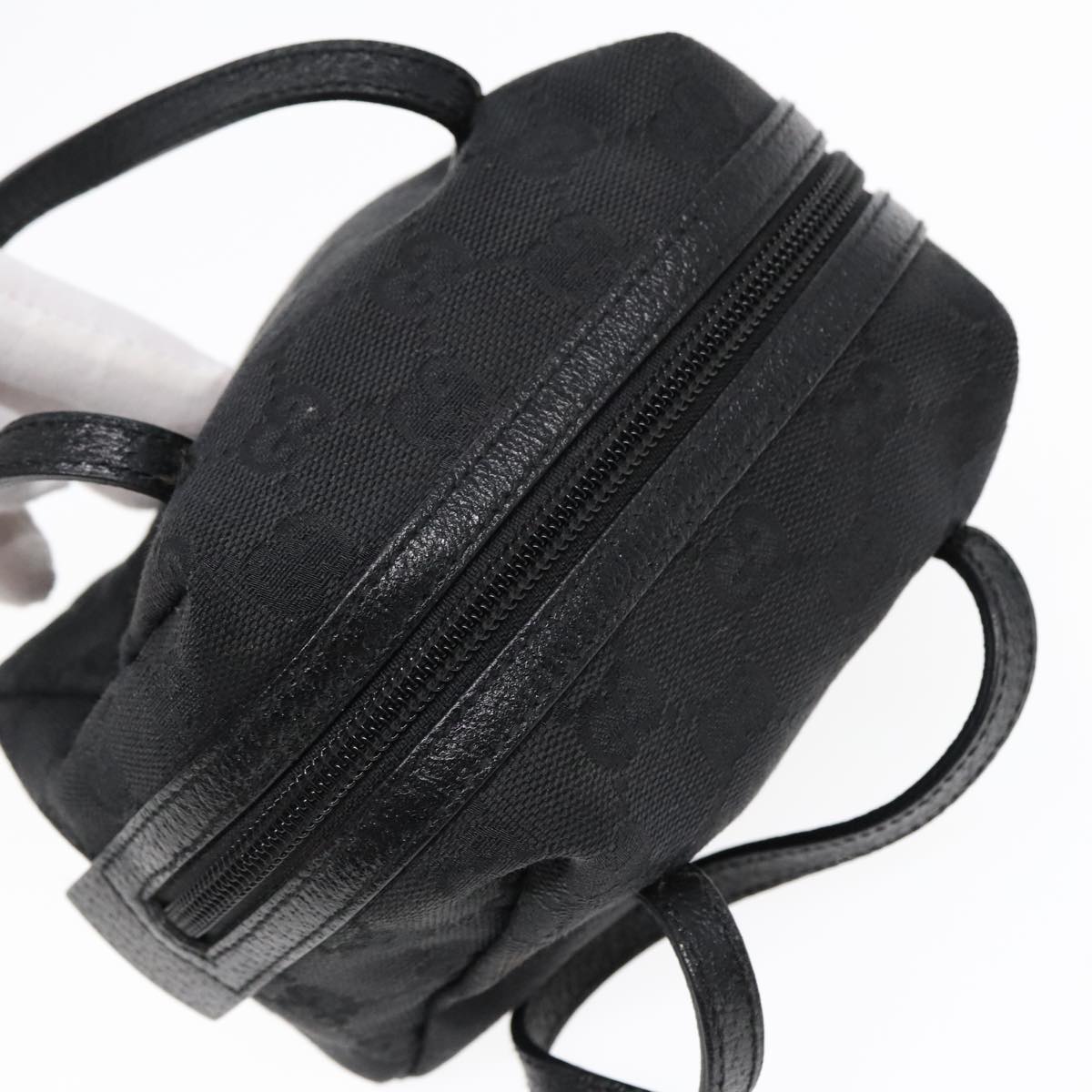 GUCCI GG Canvas Mini Hand Bag Black Silver 124541 yk15028