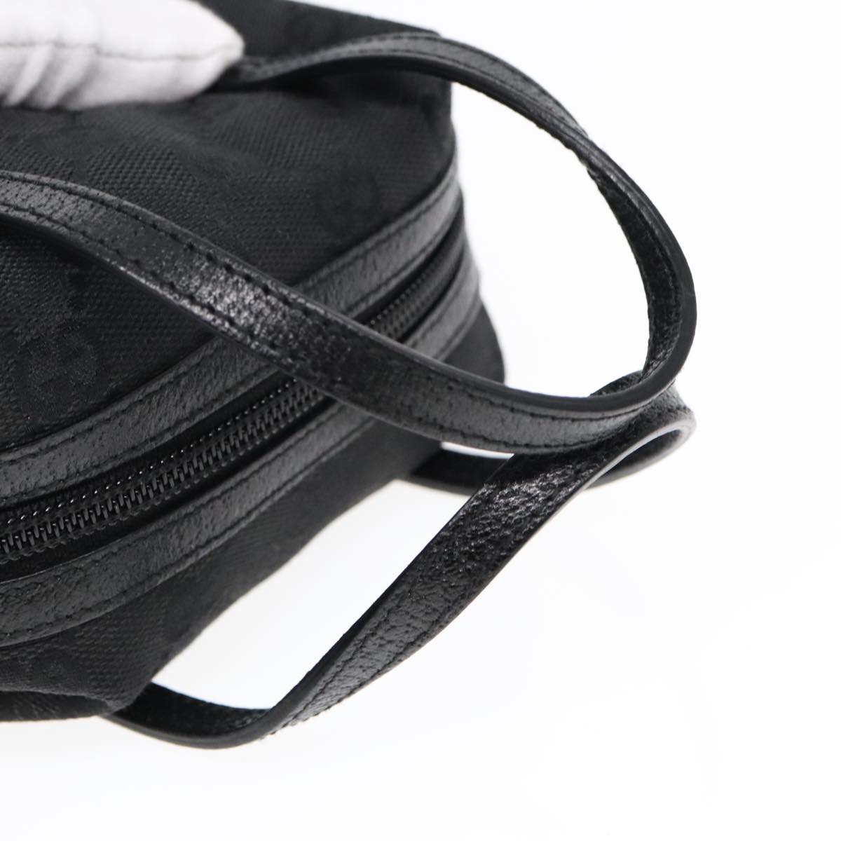GUCCI GG Canvas Mini Hand Bag Black Silver 124541 yk15028