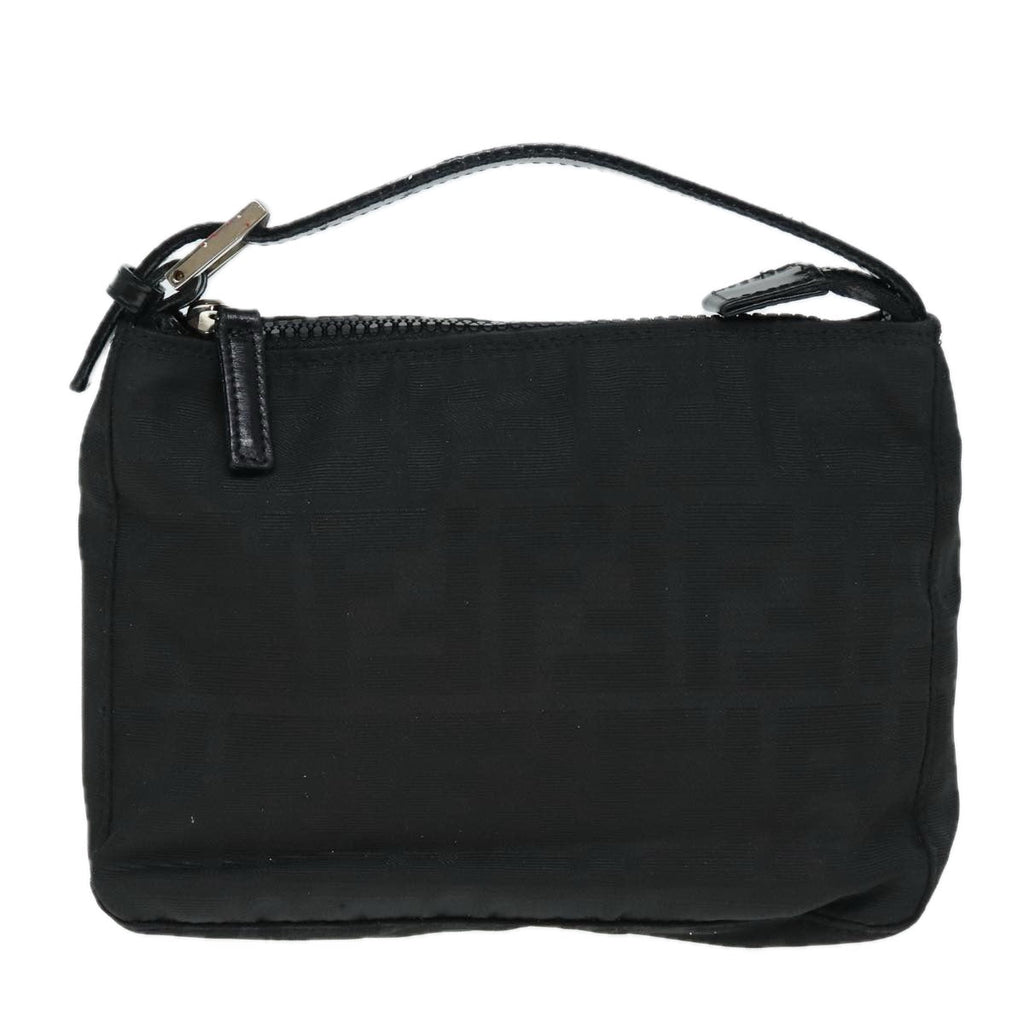 FENDI Zucca Canvas Hand Bag Silver Black yk15030