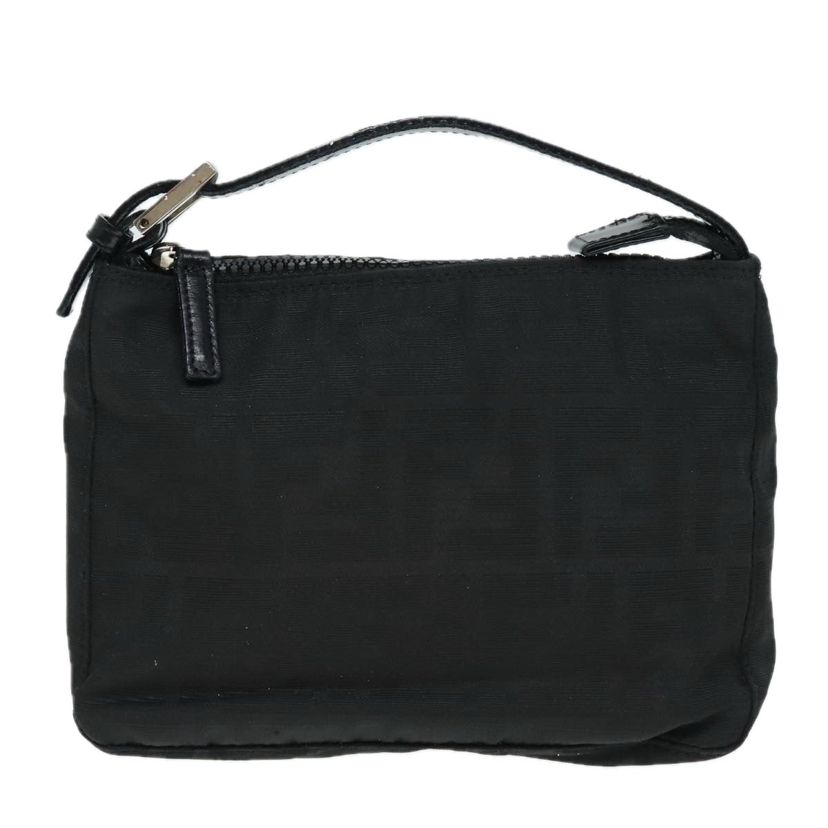 FENDI Zucca Canvas Hand Bag Silver Black yk15030