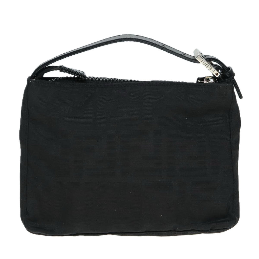 FENDI Zucca Canvas Hand Bag Silver Black yk15030