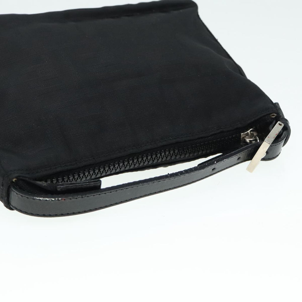 FENDI Zucca Canvas Hand Bag Silver Black yk15030