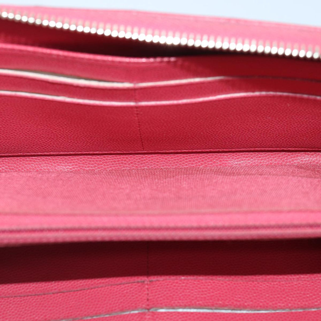 CHANEL Matelasse Long Wallet Caviar Skin Pink Gold CC yk15041