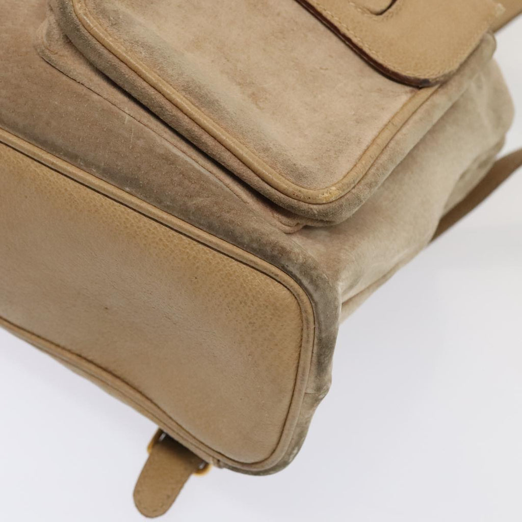 GUCCI Bamboo Backpack Suede Outlet Beige Gold 003 1998 0016 yk15048