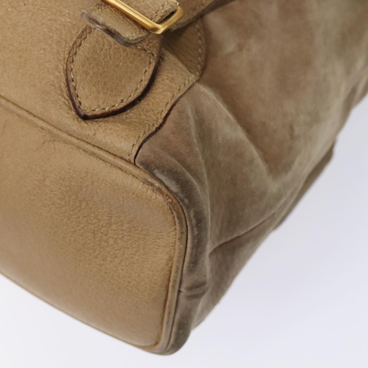 GUCCI Bamboo Backpack Suede Outlet Beige Gold 003 1998 0016 yk15048
