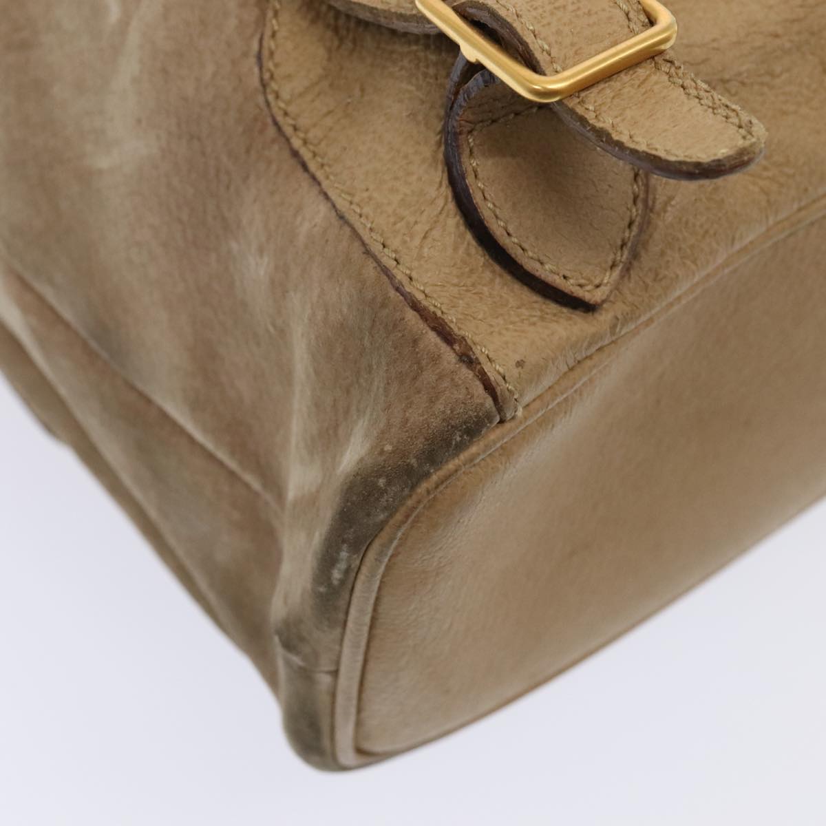 GUCCI Bamboo Backpack Suede Outlet Beige Gold 003 1998 0016 yk15048