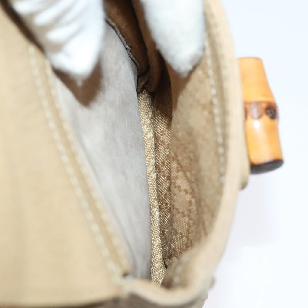 GUCCI Bamboo Backpack Suede Outlet Beige Gold 003 1998 0016 yk15048
