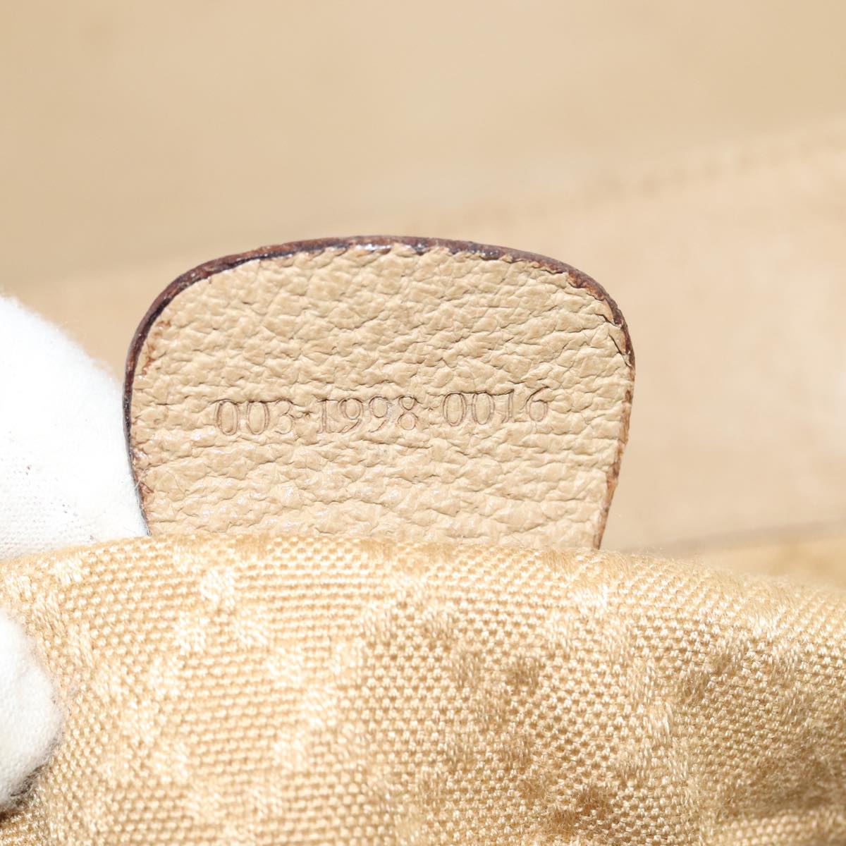GUCCI Bamboo Backpack Suede Outlet Beige Gold 003 1998 0016 yk15048