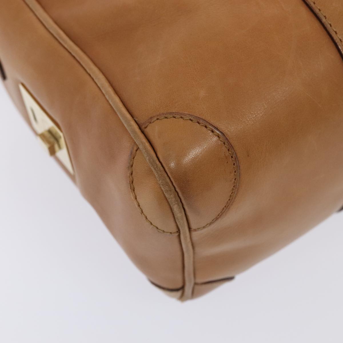 GUCCI Sherry Line Hand Bag Leather Brown Yellow gold 000 0851 yk15053