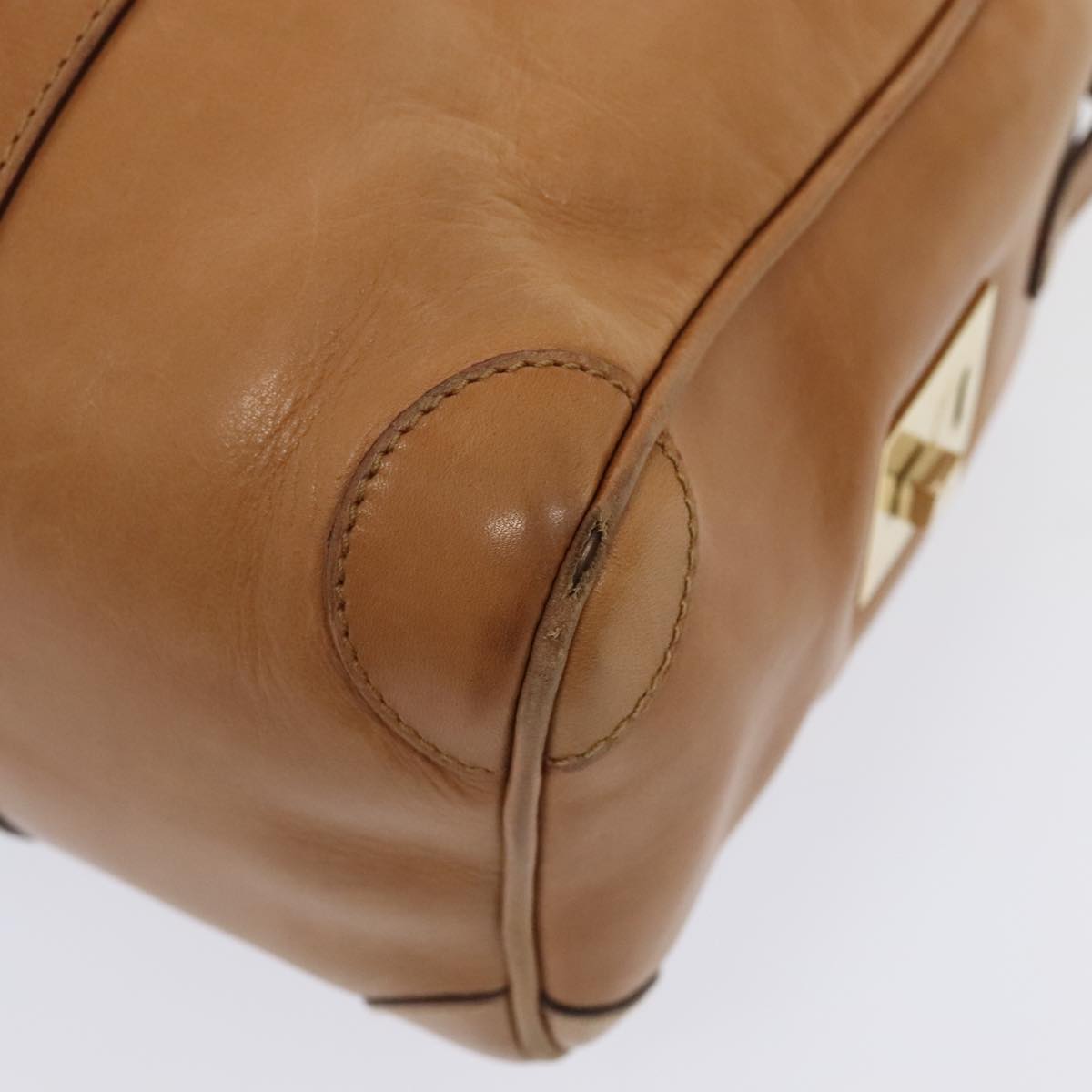 GUCCI Sherry Line Hand Bag Leather Brown Yellow gold 000 0851 yk15053