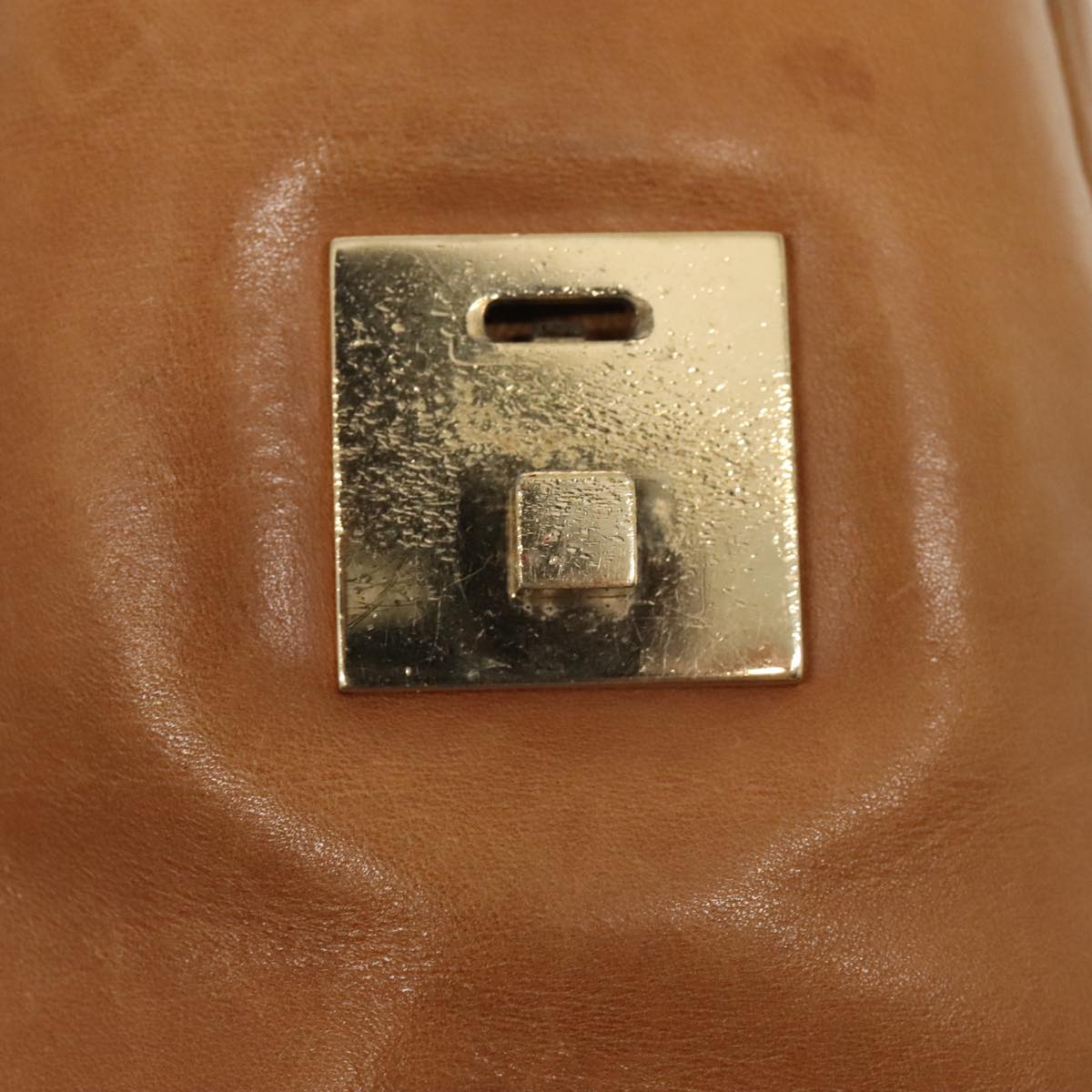 GUCCI Sherry Line Hand Bag Leather Brown Yellow gold 000 0851 yk15053