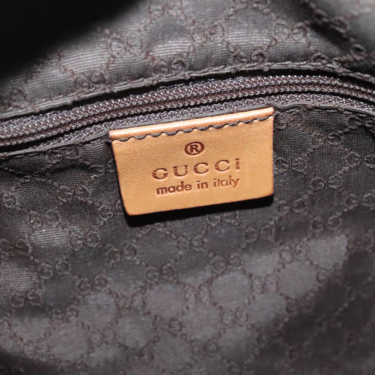 GUCCI Sherry Line Hand Bag Leather Brown Yellow gold 000 0851 yk15053