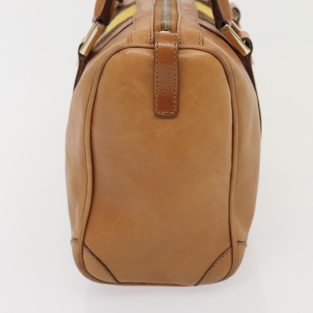 GUCCI Sherry Line Hand Bag Leather Brown Yellow gold 000 0851 yk15053