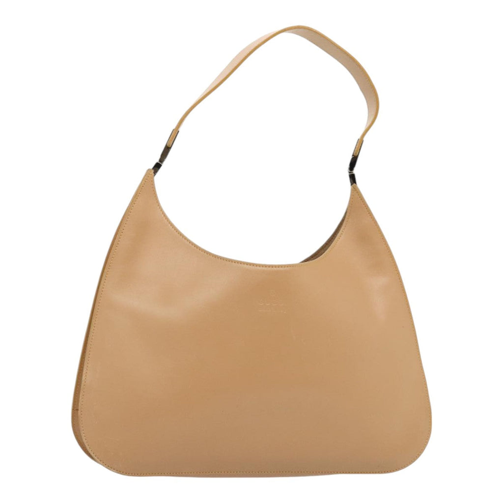 GUCCI Shoulder Bag Leather Beige Silver 001 3767 yk15054