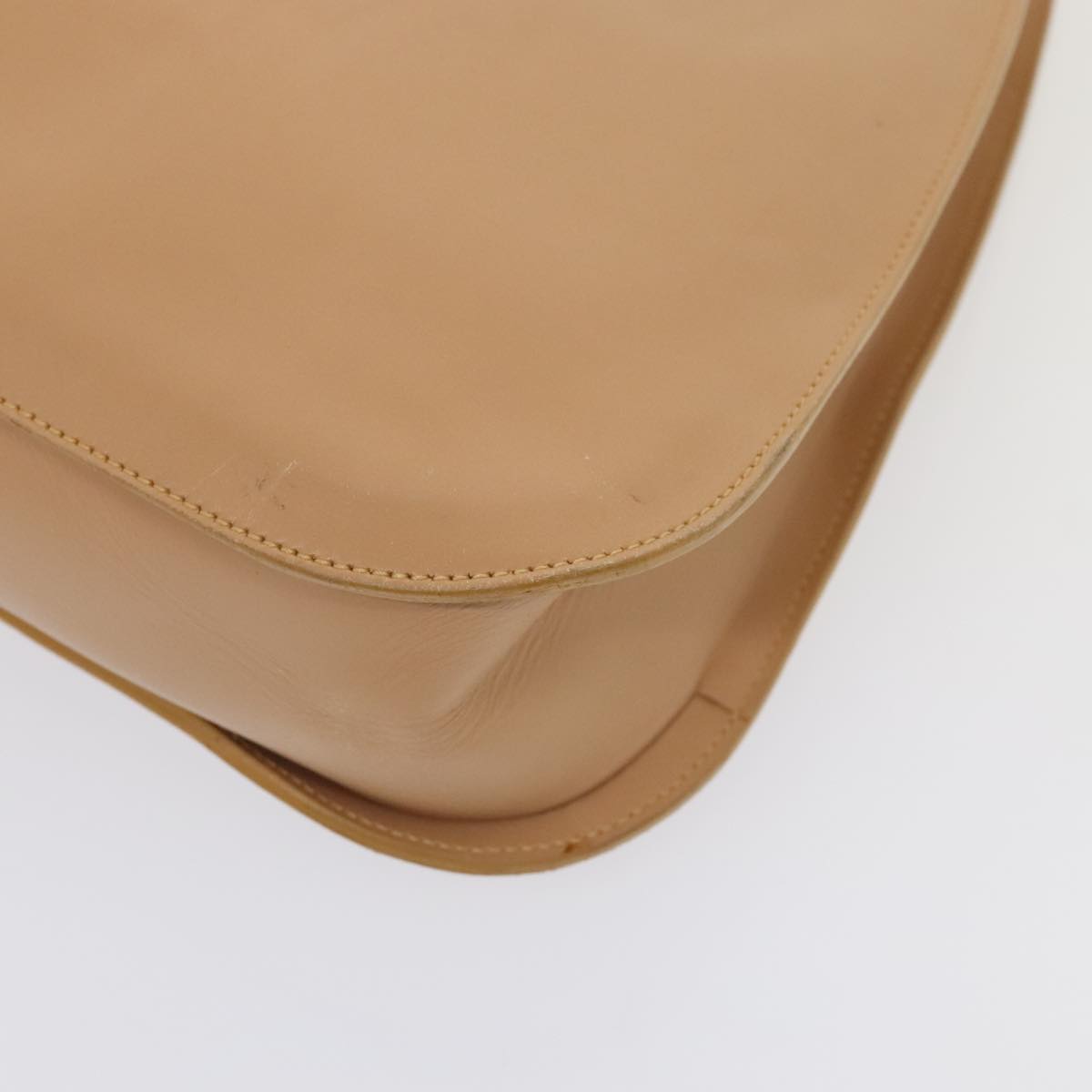 GUCCI Shoulder Bag Leather Beige Silver 001 3767 yk15054