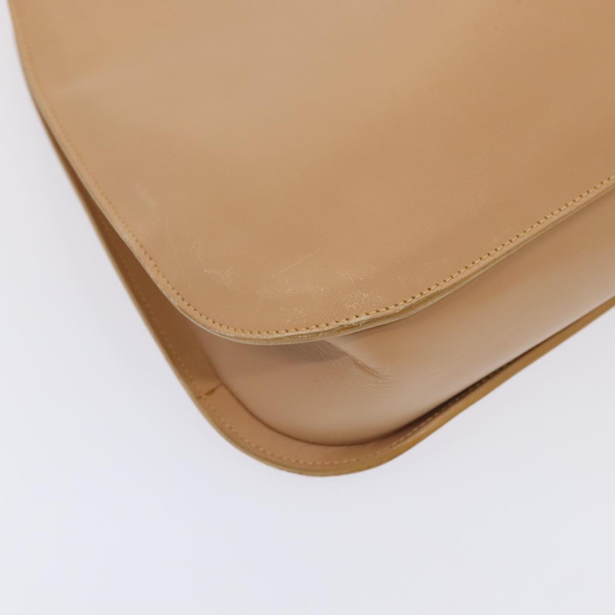 GUCCI Shoulder Bag Leather Beige Silver 001 3767 yk15054