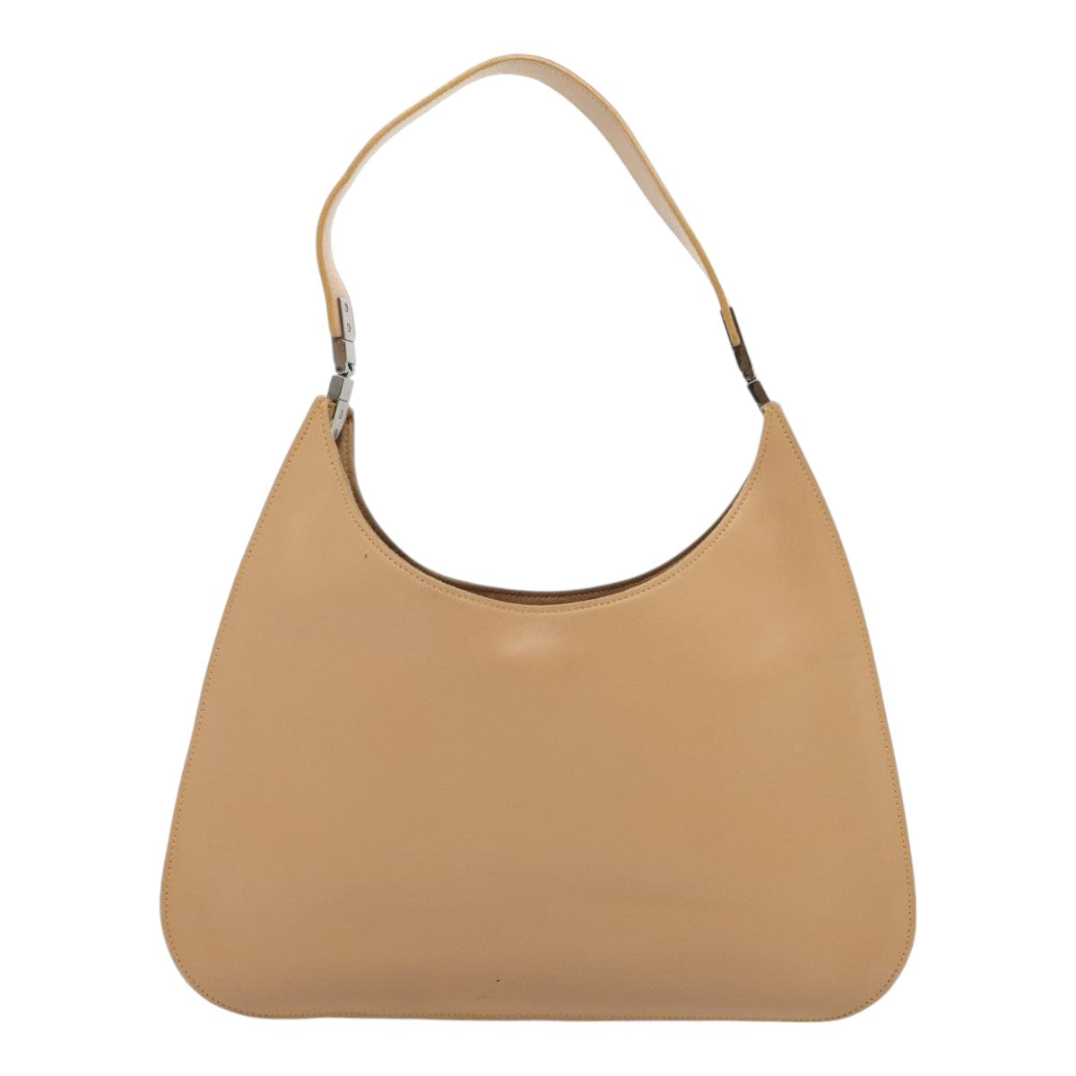 GUCCI Shoulder Bag Leather Beige Silver 001 3767 yk15054