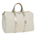 GUCCI GG Supreme Boston Bag PVC Leather Gold Silver 193602 yk15055