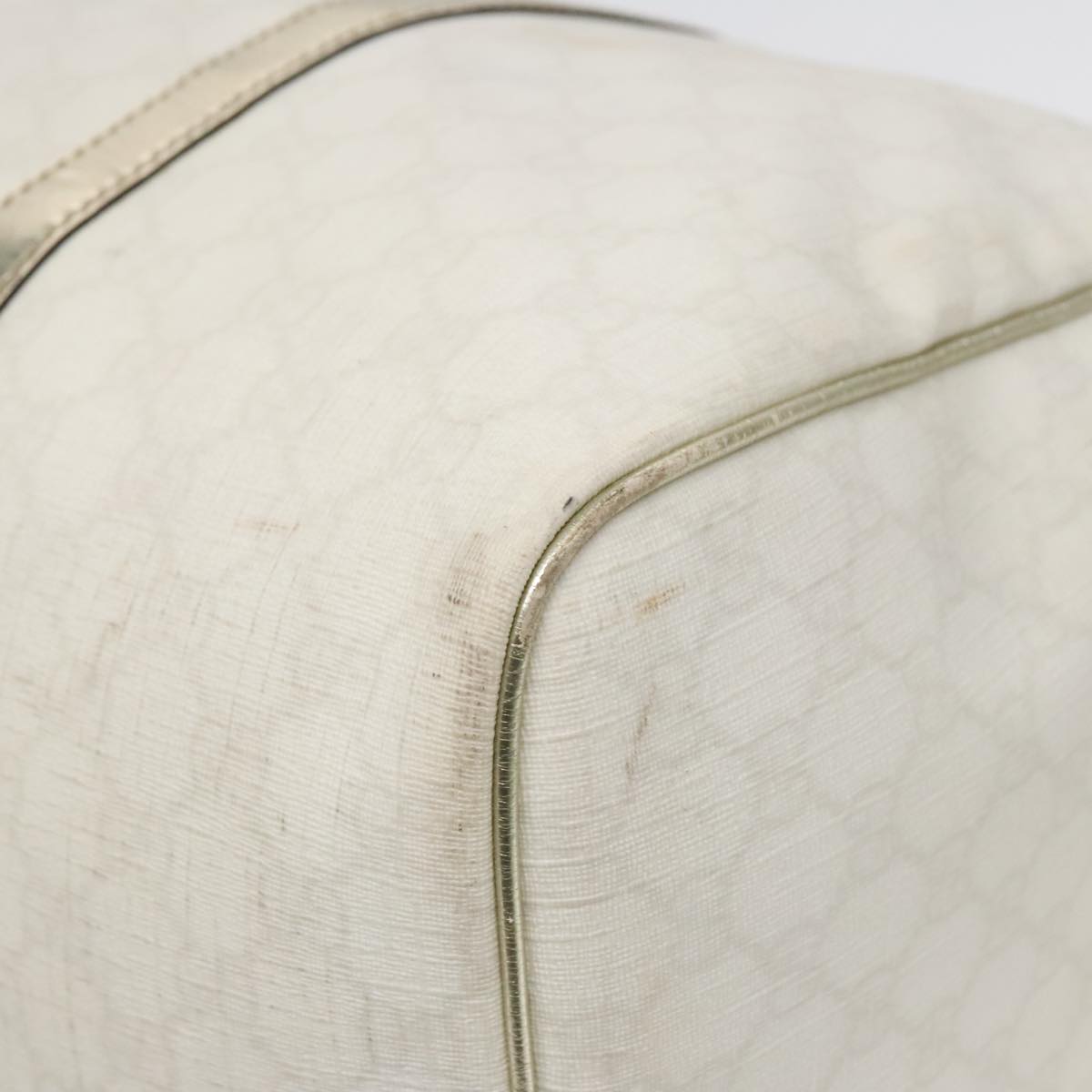 GUCCI GG Supreme Boston Bag PVC Leather Gold Silver 193602 yk15055