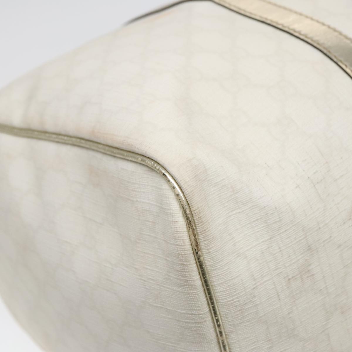 GUCCI GG Supreme Boston Bag PVC Leather Gold Silver 193602 yk15055
