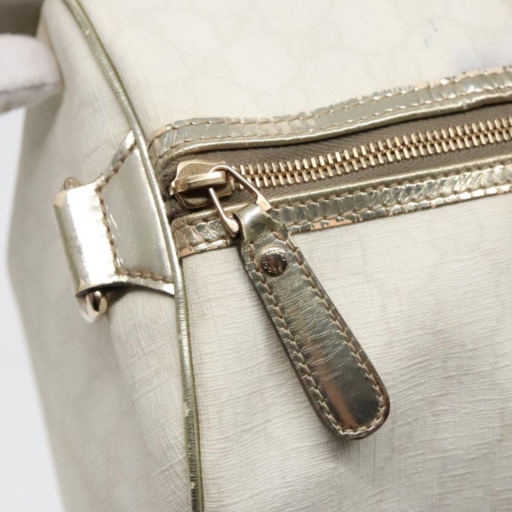 GUCCI GG Supreme Boston Bag PVC Leather Gold Silver 193602 yk15055