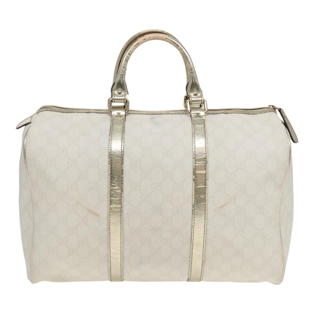 GUCCI GG Supreme Boston Bag PVC Leather Gold Silver 193602 yk15055