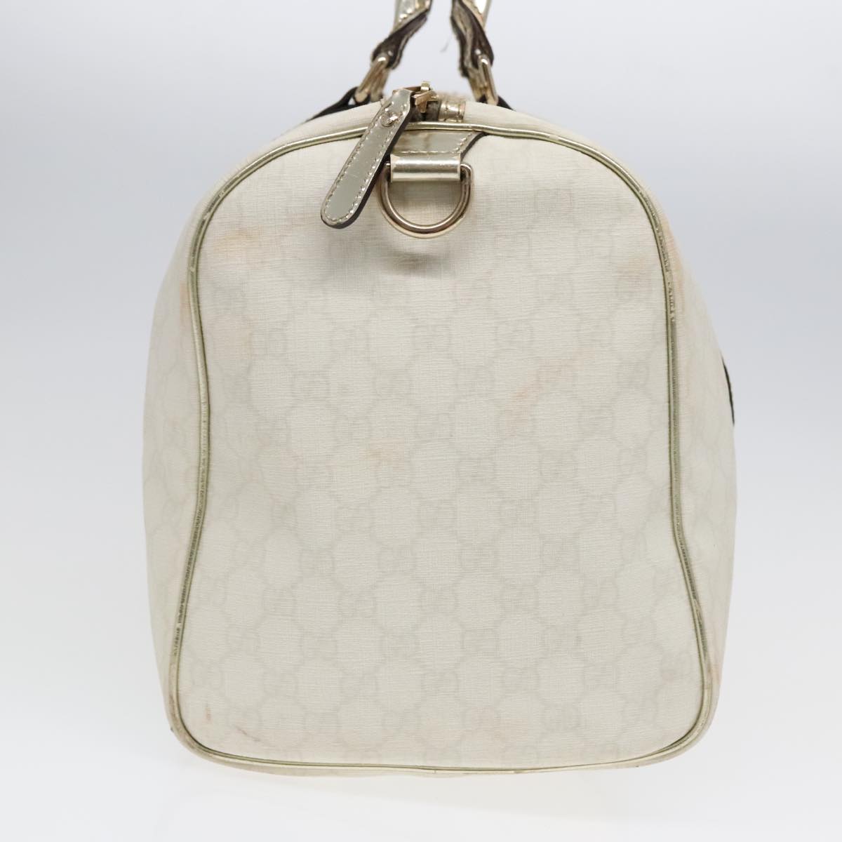 GUCCI GG Supreme Boston Bag PVC Leather Gold Silver 193602 yk15055