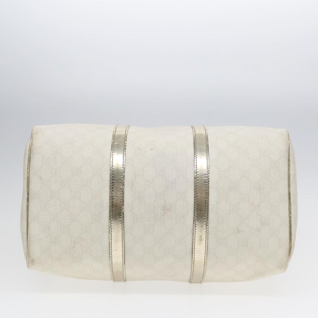GUCCI GG Supreme Boston Bag PVC Leather Gold Silver 193602 yk15055