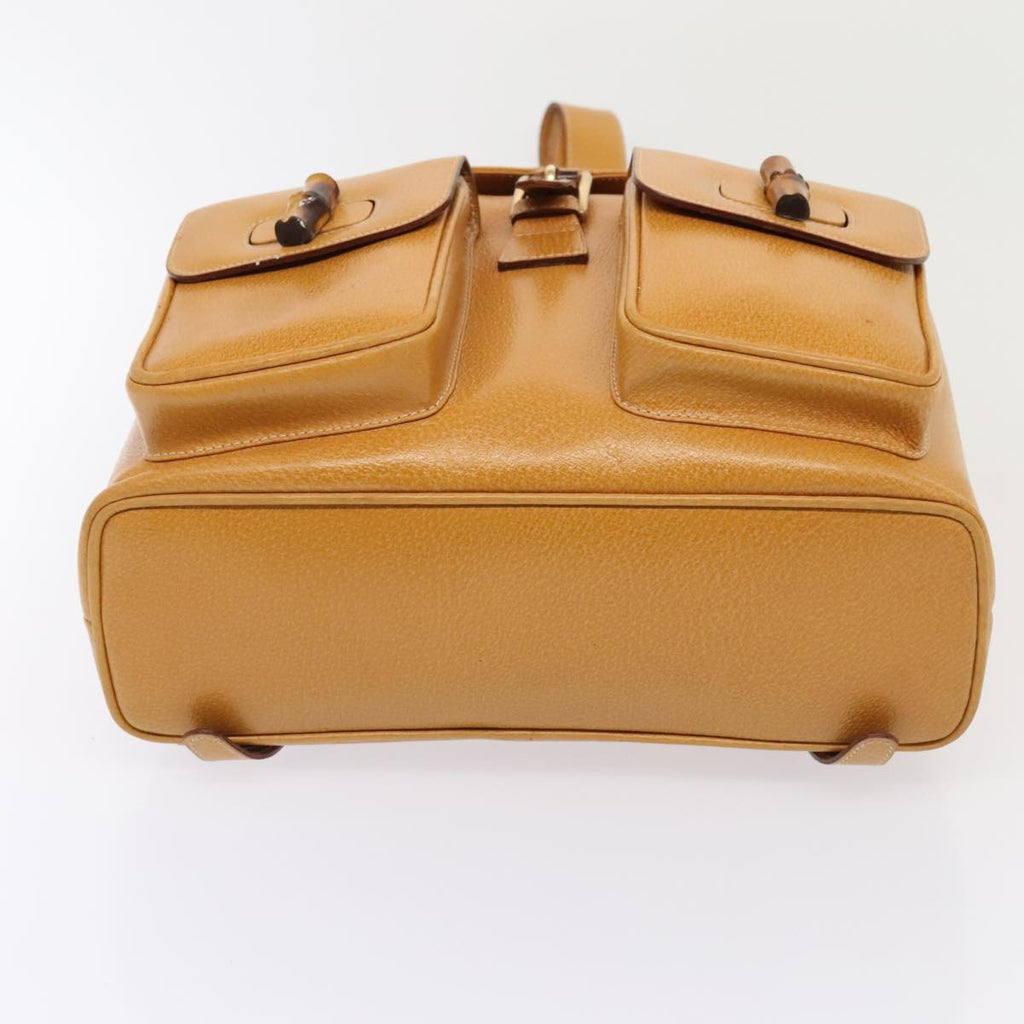 GUCCI Bamboo Backpack Leather Yellow 003 2058 0016 yk15057