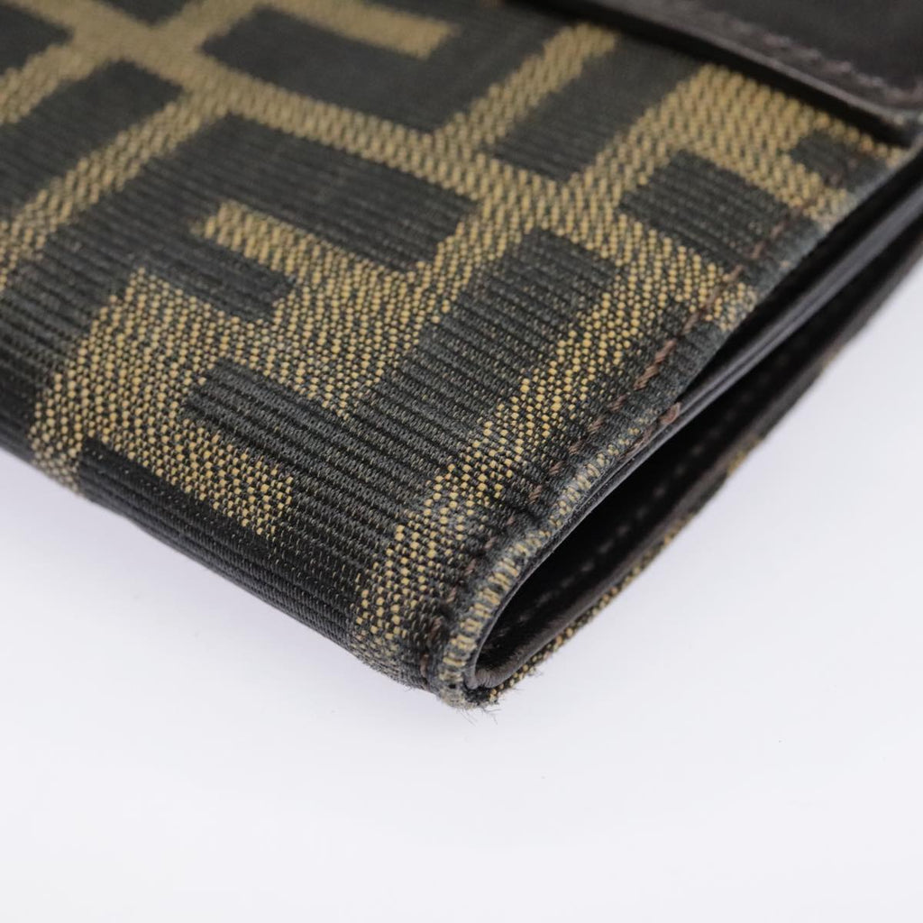 FENDI Zucca Canvas Wallet Black Brown yk15059