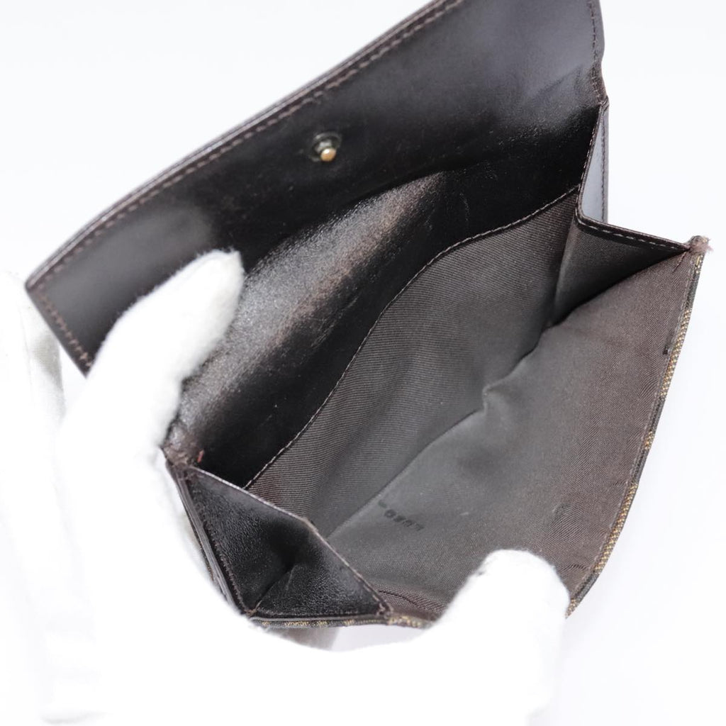FENDI Zucca Canvas Wallet Black Brown yk15059
