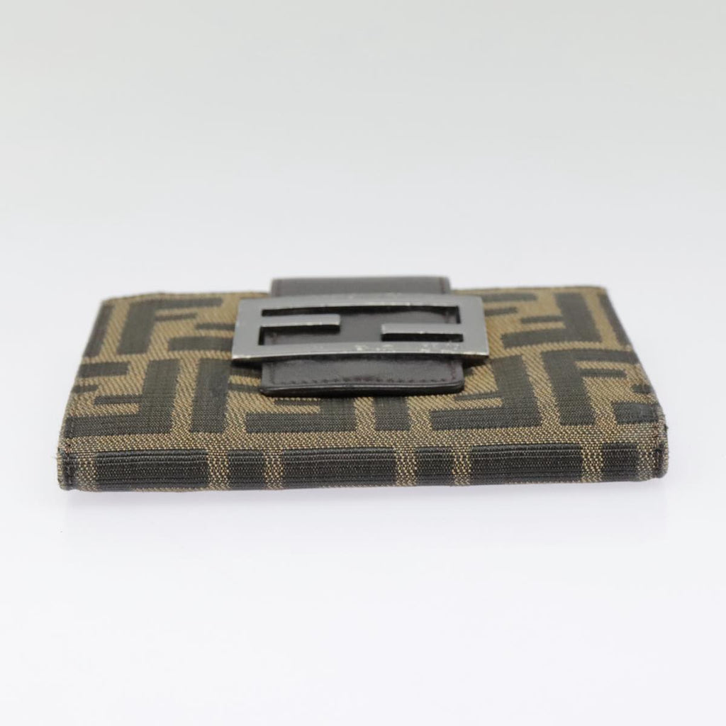 FENDI Zucca Canvas Wallet Black Brown yk15059