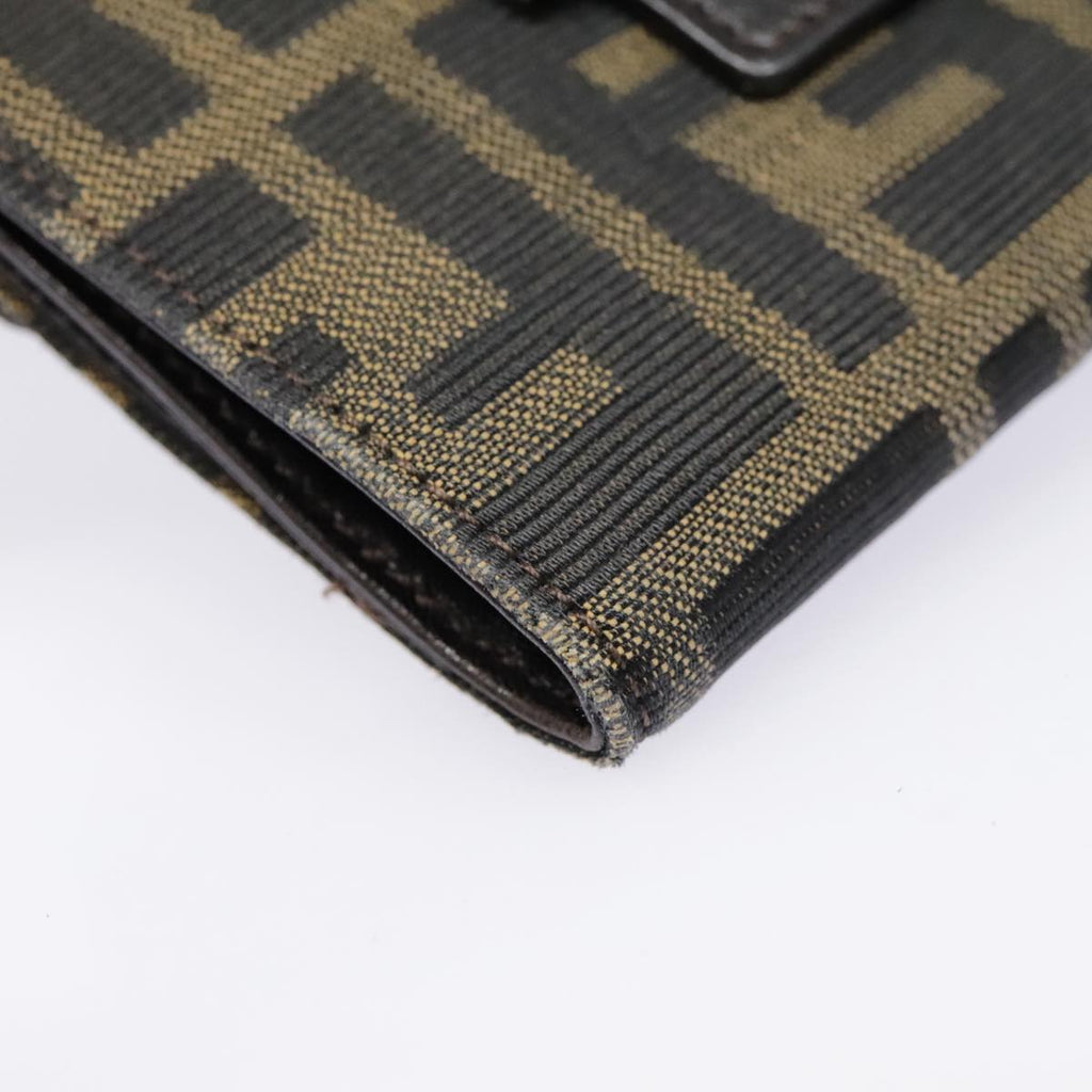 FENDI Zucca Canvas Wallet Black Brown yk15059