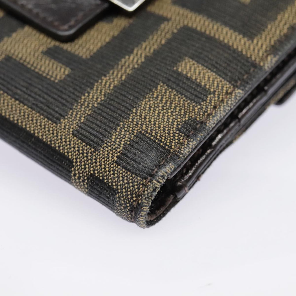 FENDI Zucca Canvas Wallet Black Brown yk15059