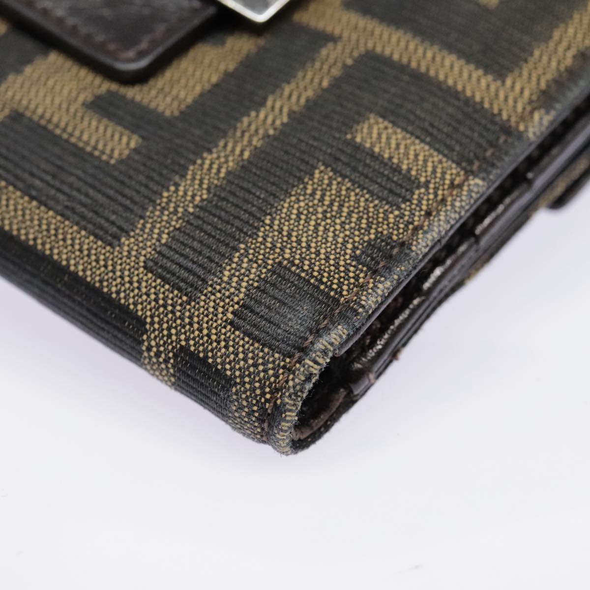 FENDI Zucca Canvas Wallet Black Brown yk15059