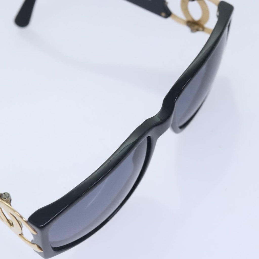 CHANEL Sunglasses Plastic Metal Black Gold CC yk15060
