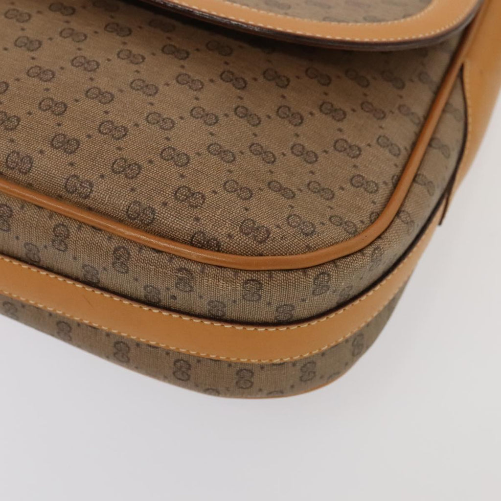 GUCCI Micro GG Supreme Shoulder Bag PVC Leather Beige Gold yk15078