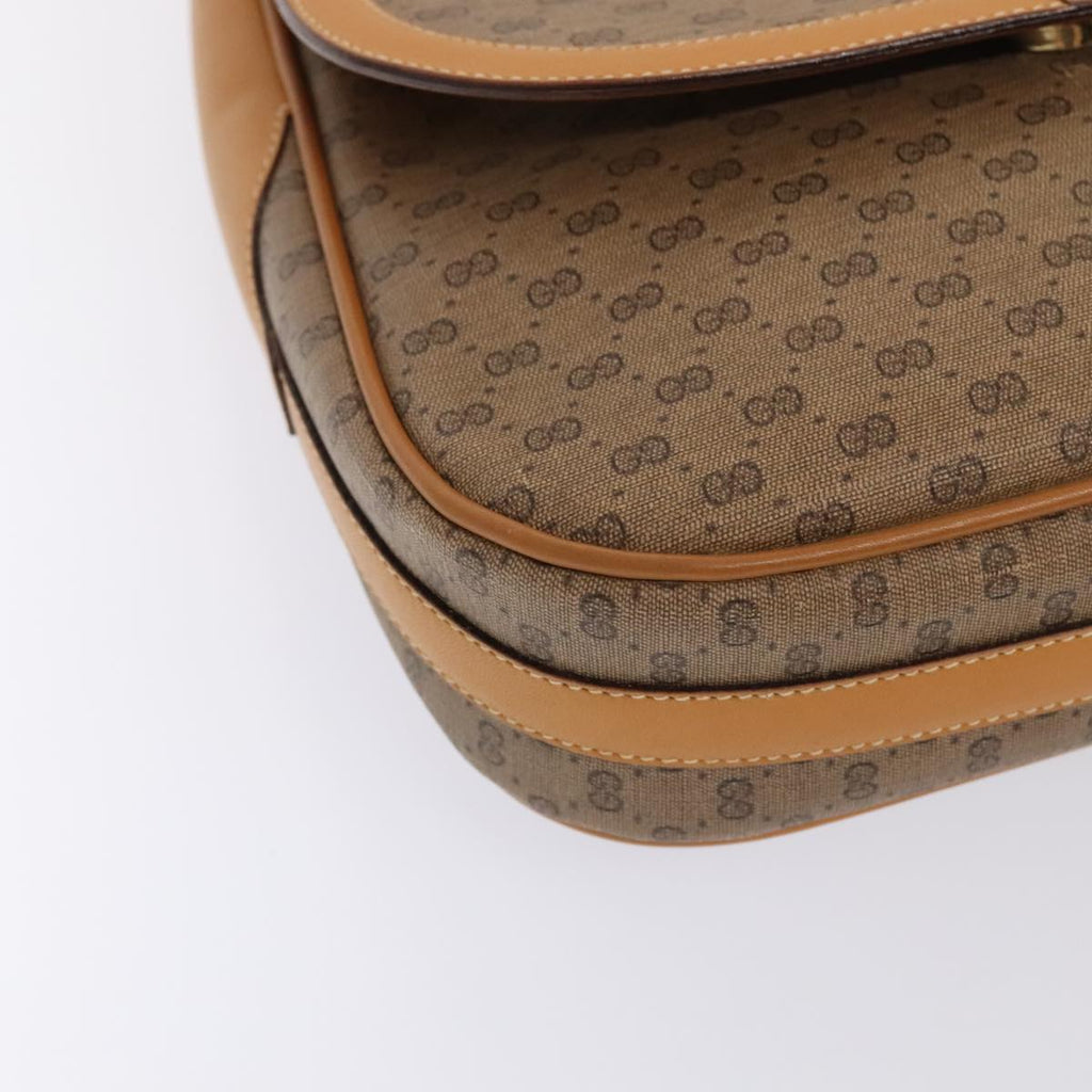 GUCCI Micro GG Supreme Shoulder Bag PVC Leather Beige Gold yk15078