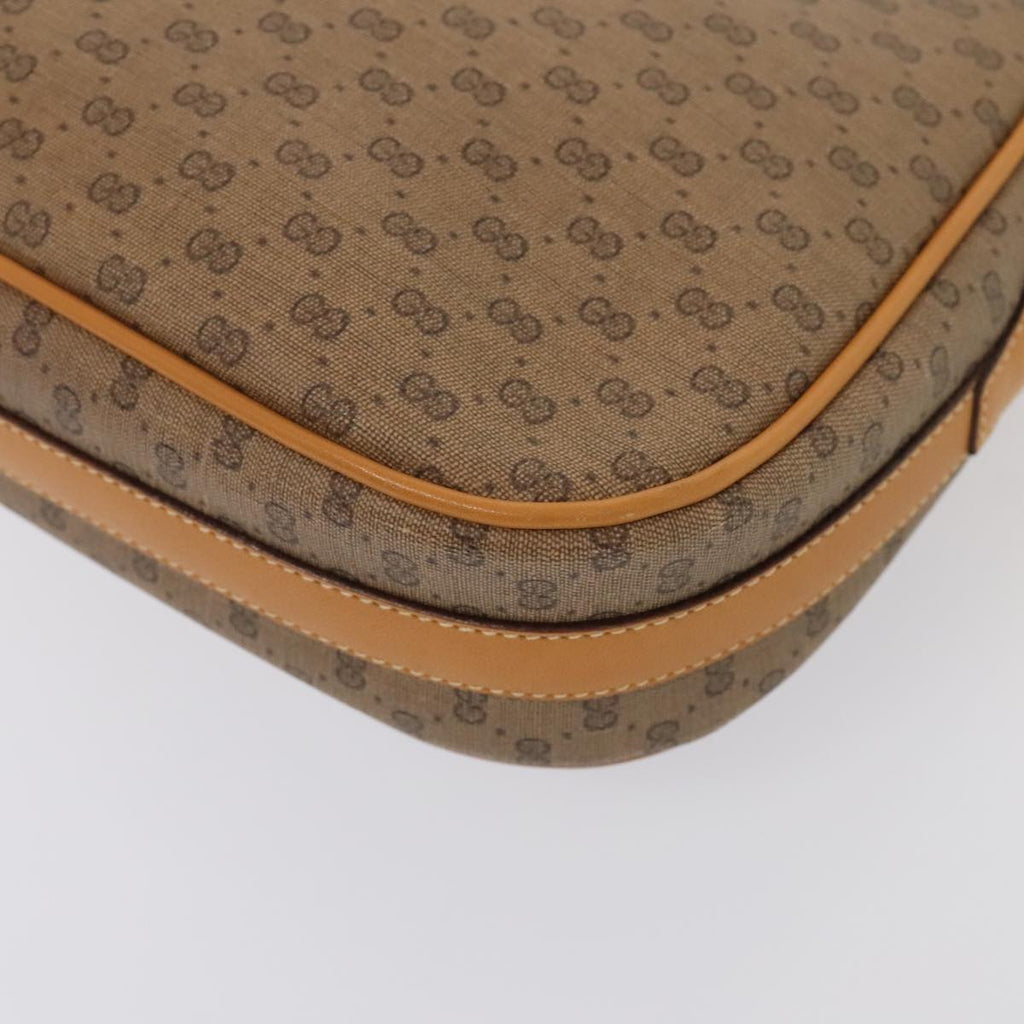 GUCCI Micro GG Supreme Shoulder Bag PVC Leather Beige Gold yk15078