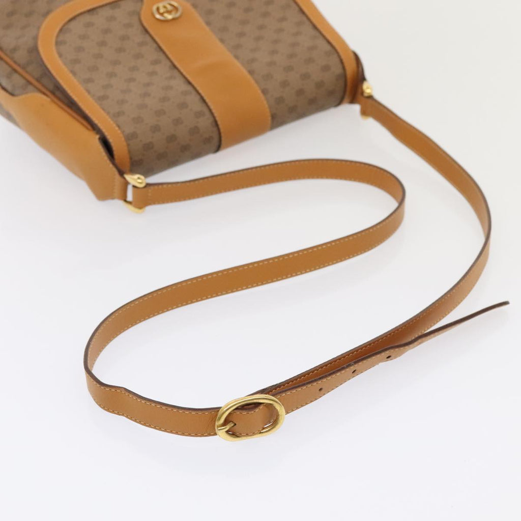 GUCCI Micro GG Supreme Shoulder Bag PVC Leather Beige Gold yk15078